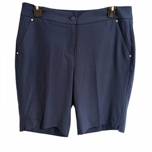 NWT Greg Norman Ladies Navy Technical Performance Golf Bermuda Shorts